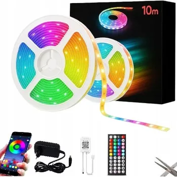 LED páska LED pásek s APLIKACÍ DÁLKOVÝ OVLADAČ, hudební funkce, 12V, 18 LED/m, 10M RGB 5050 Bluetooth W119