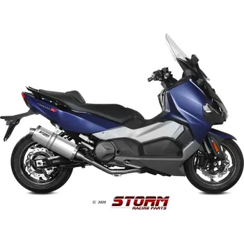 Výfuk pro motocykl Výfuk kompletní 2x1 STORM OVAL SY.002.LX2 Nerez SYM TL 500 2020-2021