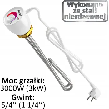 Bojler Topné těleso 3000W (3kW) 5/4'' 1 1/4" TOLIM pro Bojler, Akumulační nádrž s Termostatem