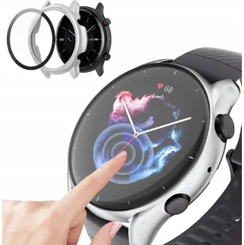 Pouzdro na mobilní telefon POUZDRO POUZDRO KRYT S OCHRANOU SKLA 2V1 PRO HUAWEI WATCH GT 2 42MM STŘÍBRNÉ