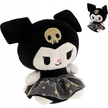 plyšák HELLO KITTY plyšová KUROMI ČERNÁ ZLATÁ plyšový mazlíček přítulníček hračka 35 cm MEDVÍDEK