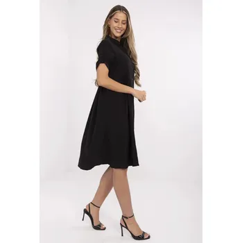 Dámské šaty Černé šaty s krátkým rukávem MI-SK-