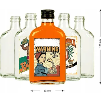 Samolepící etiketa 20 kusů samolepky PODĚKOVÁNÍ na placatky 100 ml, etikety na pálenku / domácí pálenku