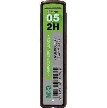 Náplň do psacích potřeb Grafitové tuhy M&G do mikrotužky 0,5mm 2H, 12ks