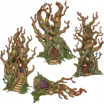 Obraz Rychlá Dekorace Dětského Pokoje Kouzelné Lesní Domy na Stromech 60x108 cm