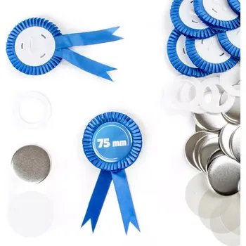 Korsáž s jehlou 75mm modrá – sada 50 ks.