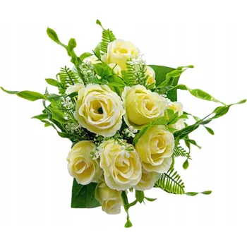 umělá květina KYTICE UMĚLÝCH KVĚTIN RŮŽE DEKORAČNÍ VĚTVIČKA PRO ARANŽMÁ 55 cm