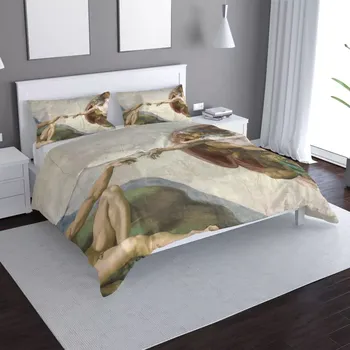 Povlečení Saténové povlečení Stvoření Adama - Michelangelo Buonarroti - Sablio - 140x200 / 90x70