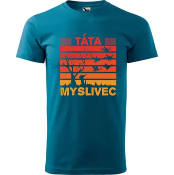 Pánská móda DOBRÝ TRIKO Pánské tričko s potiskem Táta myslivec Velikost: S, Barva: Petrolejová