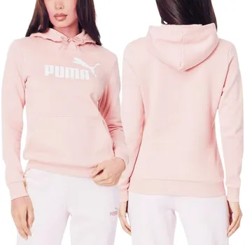 Dámská mikina Dámská tepláková mikina s kapucí Puma ESS Hoodie klokanka růžová logo 4XL