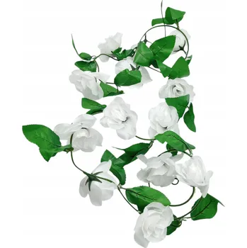 umělá květina UMĚLÁ GIRLANDA RŮŽE VELKÁ KOMPOZICE DEKORACE SVATEBNÍ HOSTINA SVATÉ PŘIJÍMÁNÍ KVALITA 200 CM