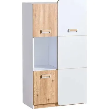 Dětský pokoj Dolmar Regál Lorento L5 Kombinace barev: Brilantní bílá / Dub Nash