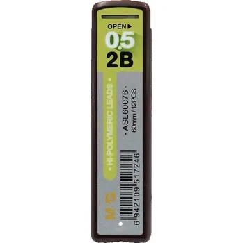 Náplň do psacích potřeb Grafitové tuhy M&G do mikrotužky 0,5mm 2B, 12ks
