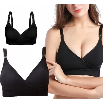 Podprsenka BIUSTONOSZ NA KOJENÍ PODPRSENKA MĚKKÁ ČERNÁ TĚHOTENSKÁ BEZEŠVÁ BELLA XXL