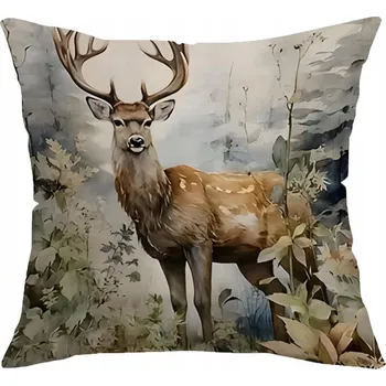 Povlak na dekorativní polštářek VÁNOČNÍ POVLEČENÍ NA POLŠTÁŘ STYLU JUTA SOB 45X45 CM