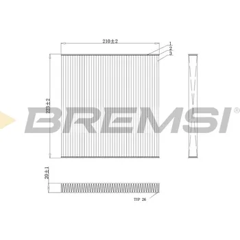 Kabinový filtr Filtr vzduchu v interiéru BREMSI FC0445A