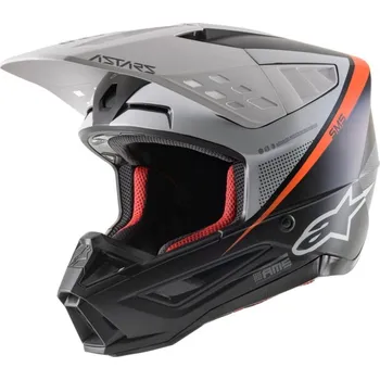 Helma na motorku Přilba s-m5 rayon helmet ece, alpinestars (černá/bílá/oranžová fluo/matná, vel. 2xl)