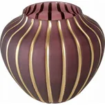 Skleněná váza Boltze KEANA, zlaté linky na burgundském skle