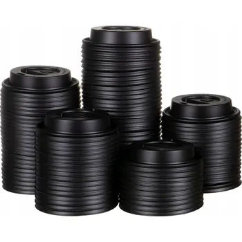 Jednorázové nádobí Víčka, pokličky, černé kryty na papírové kelímky 250 ml, 80 mm (8 cm)