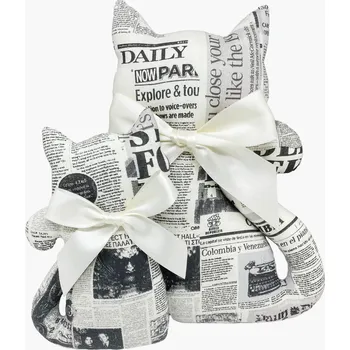 Dekorativní polštářek Kočka s levandulí - noviny Varianta: kočka malá, Dárkové balení: ne