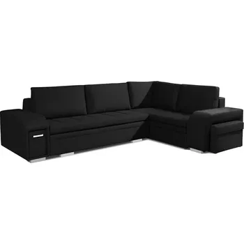 Sedací souprava Rozkládací rohová sedačka LIA černá