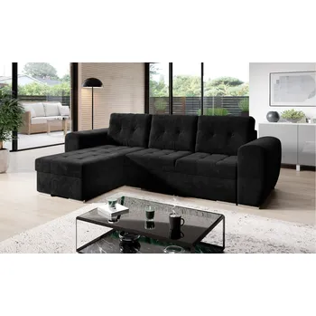 Sedací souprava Rozkládací rohová sedačka BARON černá