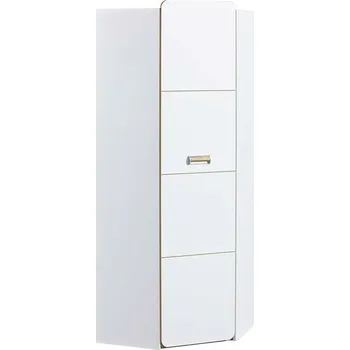 Šatní skříň Dolmar Rohová šatní skříň Lorento L14 Kombinace barev: Brilantní bílá / Dub Nash