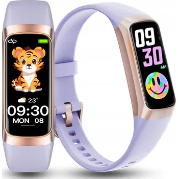 Hodinky Dětské hodinky Rubicon digitální sportovní fialové s krokoměrem