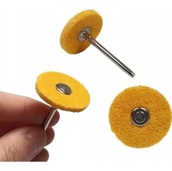 Vrták Lešticí kotouč 28 mm - zrnitost 240 - žlutý - Nylonová hlava - Leštička