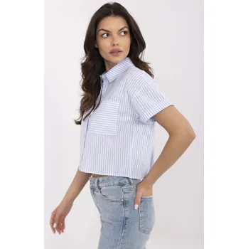 Elegantní modrá košile s krátkým rukávem NM-KS-