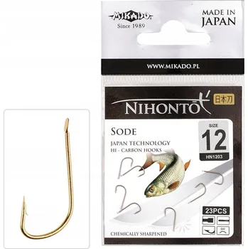 Rybářský háček Háčky zemní, splávkové, s otřepem Mikado Nihonto Sode 24 ks