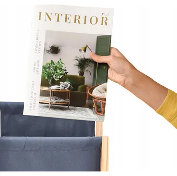 Stojan na knihu Stojan na noviny a časopisy, regál na knihy, úložný prostor 37x32x20 cm - modrý