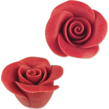 Jedlá dekorace na dort Günthart Marcipánové růže červené ø 44 mm