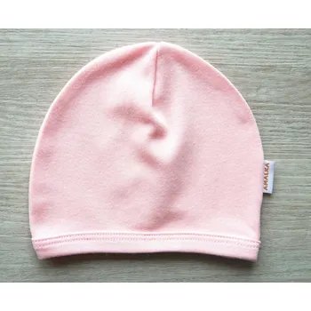 Kojenecká čepice AMÁLKA Bavlněná čepička saporka, světle lososová Velikost: 62-68