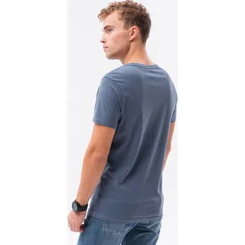 Pánská móda Ombre Clothing Pánské tričko s krátkým rukávem Elis jeansová M S1370