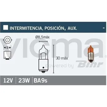 Přídavný světlomet Žárovka moto. BA9S 9 mm 12V/23W oranžová bez homologace 1 ks. VICMA