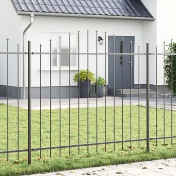 Plot OMAXI Šedý zahradní plot s obloukovým vrcholem - 5,1 x 1,5 m, ocelový 460714