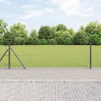 Plot OMAXI Sloupky plotu s základovými deskami 26 ks Ø32mm 50cm Galvanizovaná ocel 233493