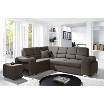 Sedací souprava Rozkládací rohová sedačka LAJKA tm.hnědá