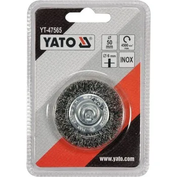 Kartáč kotoučový s trnem, nerez, 50 mm YT47565 YATO