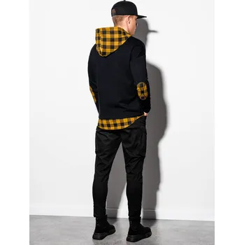 Pánská mikina Ombre Clothing Pánská mikina s kapucí Shevon černá XXL B1014