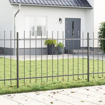 Plot OMAXI Zahradní plot s hroty, šedý, 15,3x1 m, ocel 859815