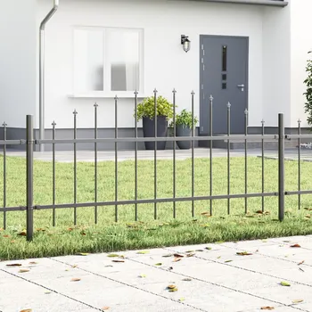 Plot OMAXI Zahradní plot s obloukovým vrcholem šedý 13,6x0,75 m, ocel 460981
