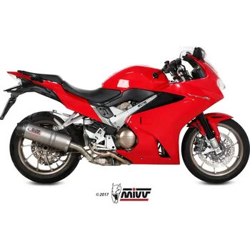 Výfuk pro motocykl Koncovka výfuku MIVV OVAL H.064.LNC Titanium / Carbon cap HONDA VFR 800 (ABS) 2014-2020
