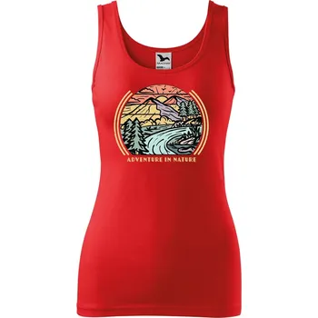 Dámské tílko s potiskem Adventure in nature Velikost: L, Barva: Červená