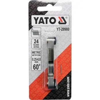 Metrický závitový hřebenový měřič, 24 šablon, 0,25-6 mm YT29980 YATO