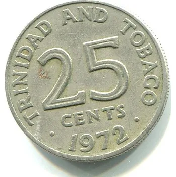 Trinidad a Tobago. 25 cents 1972.