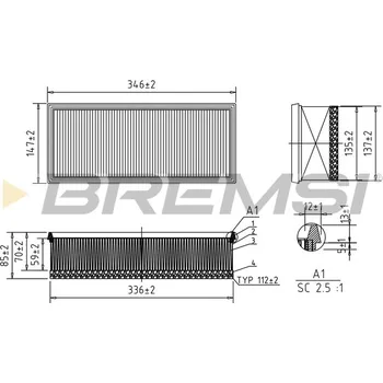Vzduchový filtr Vzduchový filtr BREMSI FA0531