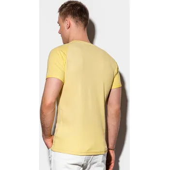 Pánské tričko Ombre Clothing Pánské tričko s krátkým rukávem Henshaw žlutá L s1182