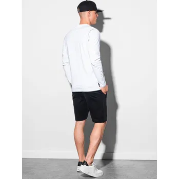 Ombre Clothing Pánské tričko s dlouhým rukávem Madeleine bílá M L130